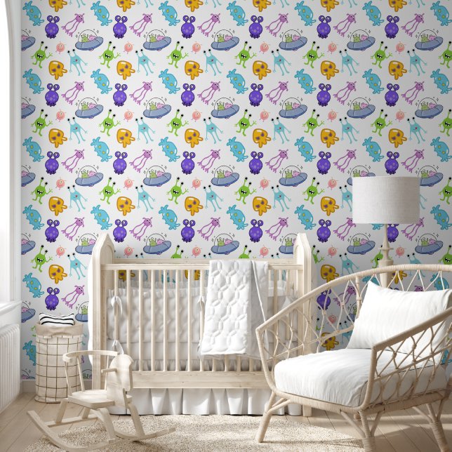 Papier Peint Aliens Espace amusants Enfants (Enfants)