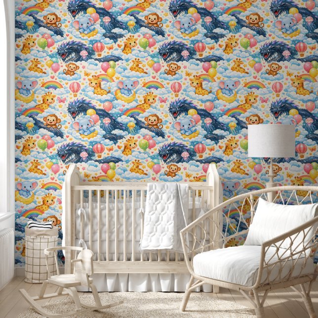 papier peint amis du ciel magiques, animaux mignon (Enfants)