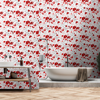 Papier Peint Amour et Coeurs