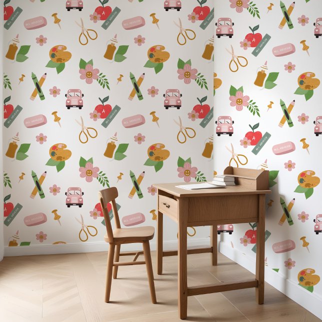 Papier Peint Amusants Personnalisé Enseignant Motif Planificate (Fun Personalized School Teacher Pattern Planner Wallpaper)