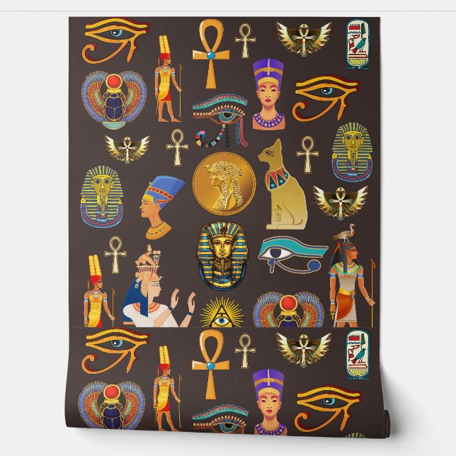 Papier Peint Ancient Egyptian Hieroglyphic Pattern Symbol    (Déroulement)
