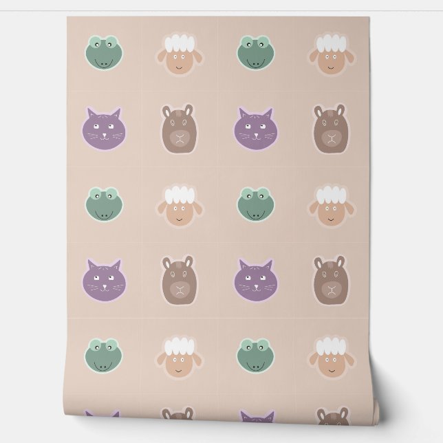 Papier Peint animaux amusants motif (Déroulement)
