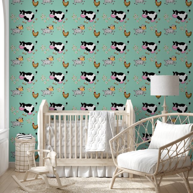 Papier Peint animaux de ferme de pépinière (Enfants)