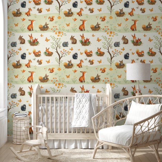 Papier Peint Animaux de la forêt bébé  (Enfants)