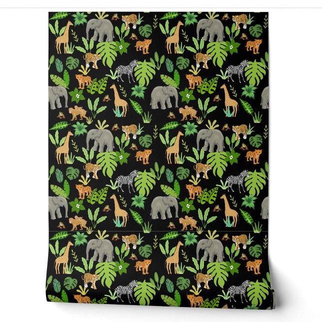 Papier Peint Animaux de la Jungle (Déroulement)