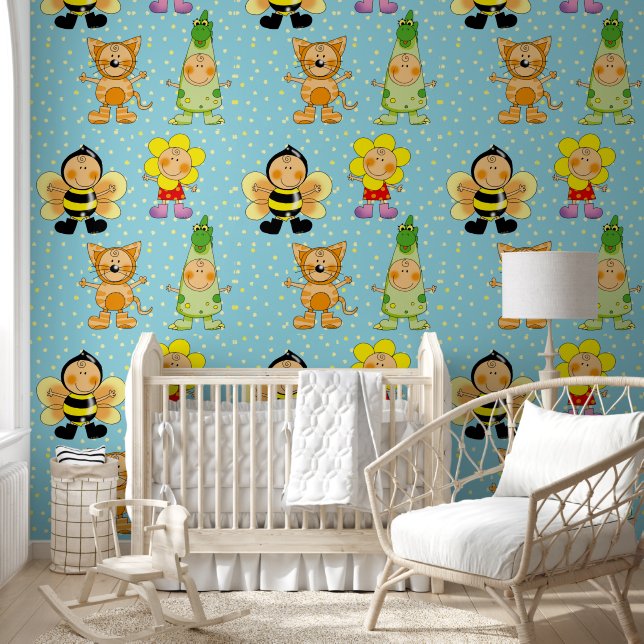 Papier Peint animaux heureux (Enfants)