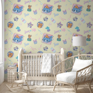 Papier Peint Anime Tom, Jerry et Tuffy Playtime Motif