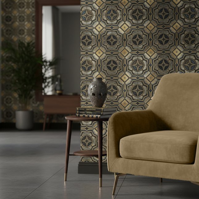 Papier Peint Antique Iron Industrial Geometric #10 ID1227 (Créateur téléchargé)