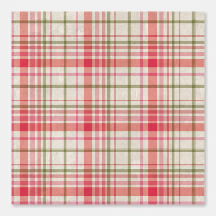 Papier Peint Antique Vintage Plaid Mute Rouge Vert Beige