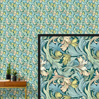 Aqua bleu vert jaune rose Art Nouveau