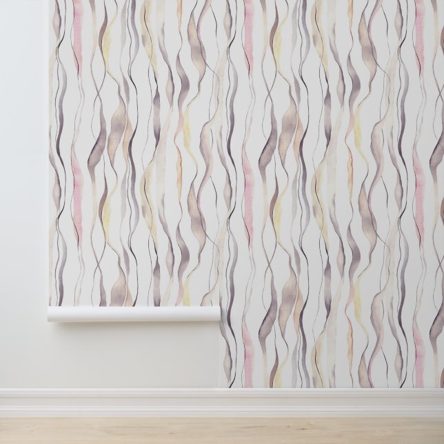 Papier Peint Aquarelle Abstraite ligne verticale Motif (Application)