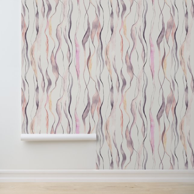 Papier Peint Aquarelle Abstraite ligne verticale Motif (Application)