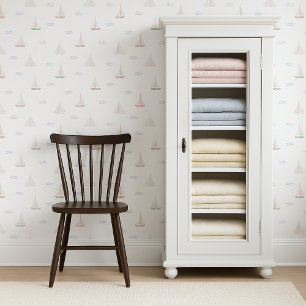 Papier Peint Aquarelle Bateaux à voile enfants pépinière