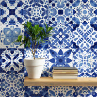 Aquarelle bleu méditerranéen