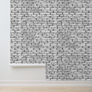 Papier Peint Aquarelle briques Motif noir blanc élégant