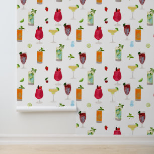 Papier Peint Aquarelle Cocktails & Boissons de fête