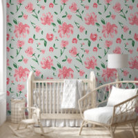 Aquarelle douce motif floral pivoines roses