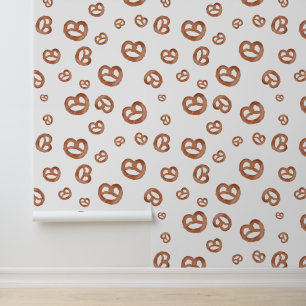 Papier Peint Aquarelle douce salée Motif Pretzel