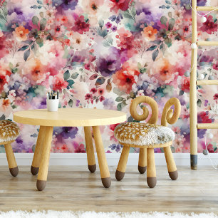 Papier Peint Aquarelle enchantée Floral Fairycore Garden