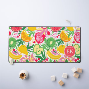 Papier Peint Aquarelle Été Monogramme Fruit Tropic
