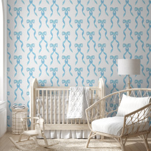 Papier Peint Aquarelle fantaisie bleu Motif bébé garçon