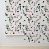 Aquarelle Fleur sauvage Floral Bumble Bees