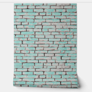 Papier Peint Aquarelle Motif Turquoise Bleu Blanc Gris