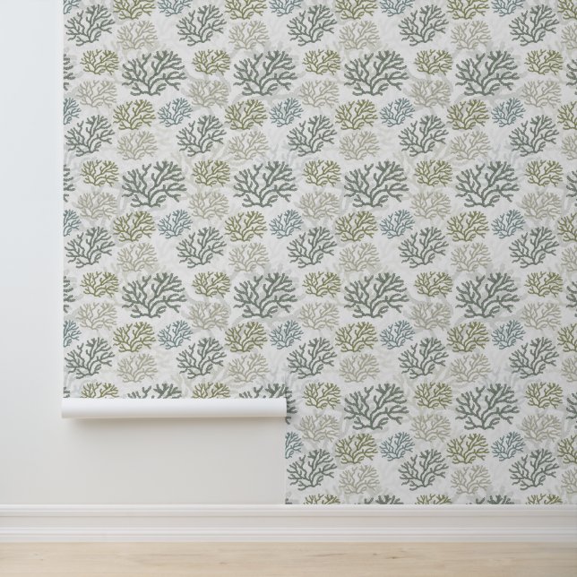 Papier Peint Aquarelle océanique Motif botanique (Application)