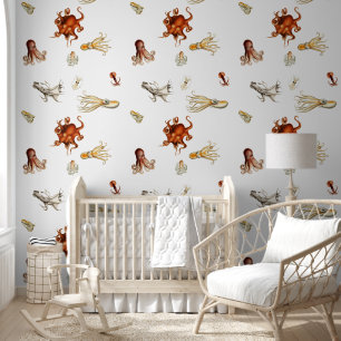 Papier Peint Aquarelle Octopus Cephalopod Océan Animaux