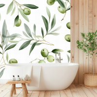 Aquarelle Olives vertes et Feuilles Pattes sans co