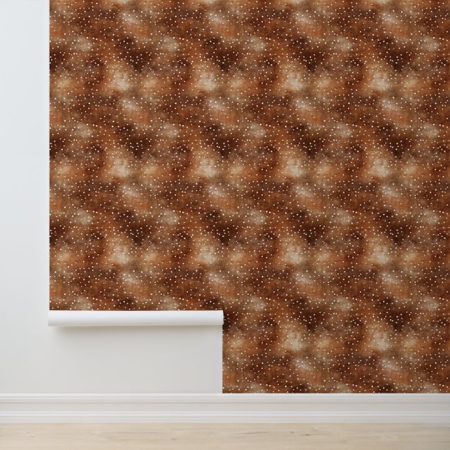 Papier Peint Aquarelle Pointe Polka dans café Brown et blanc (2 (Application)