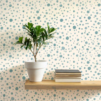 Aquarelle Points et points Crème bleue