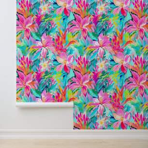 Papier Peint Aquarelle rose Lily Oasis