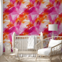 Aquarelle rose orange Abstrait