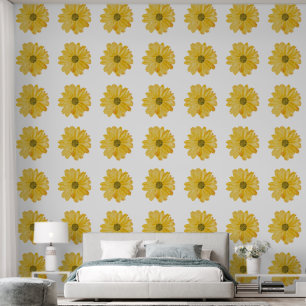 Papier Peint Aquarelle simple jaune floral
