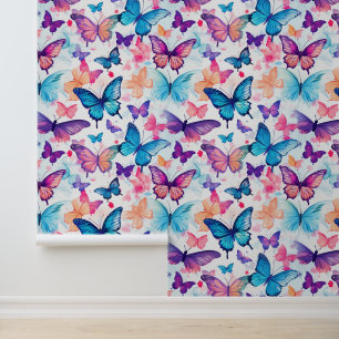 Papier Peint Aquarelle Style coloré Whimsical Papillon