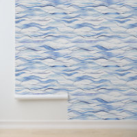 Aquarelle tons Abstraits des vagues de la mer bleu