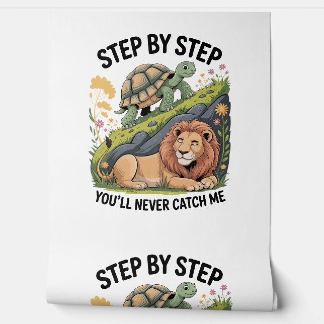 Papier Peint Aquarelle Tortue de Noël (Déroulement)