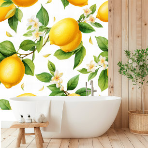 Papier Peint Aquarelle Tropical Lemons Motif sans fil
