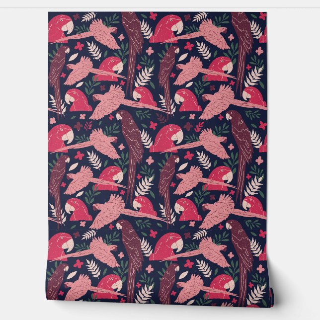 Papier Peint Ara Parrot Bird Motif tropical (Déroulement)