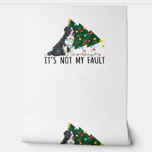 Papier Peint Arbre de Noël Ce n'est pas ma faute Bordure Collie