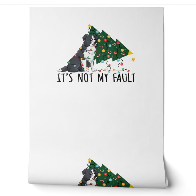 Papier Peint Arbre de Noël Ce n'est pas ma faute Bordure Collie (Déroulement)