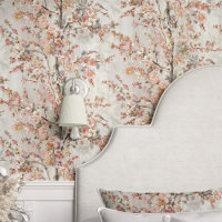 Arbre Fleurissant de Pommier Vintage avec Oiseaux