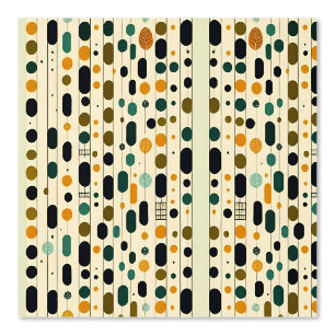 Papier Peint Arbres et cercles géométriques Abstraits Motif