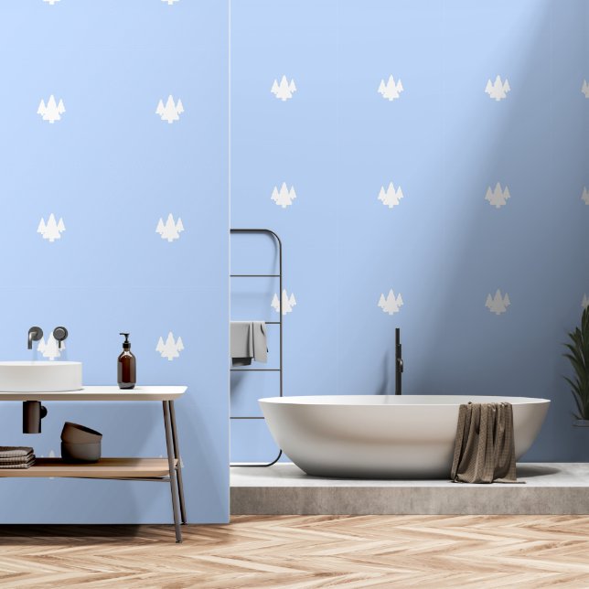 Papier Peint Arbres Sky Blue (Salle de bain)