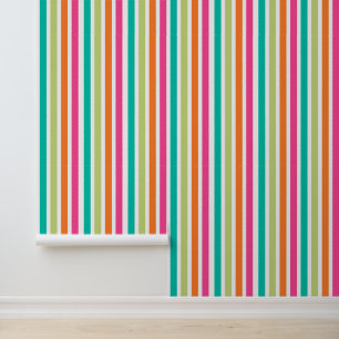 Papier Peint Arc-en-ciel bandes verticales coloré rétro multico