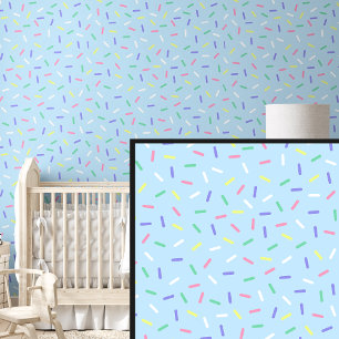 Papier Peint Arc-en-ciel Purple Green Red Sprinkings, sur Blue