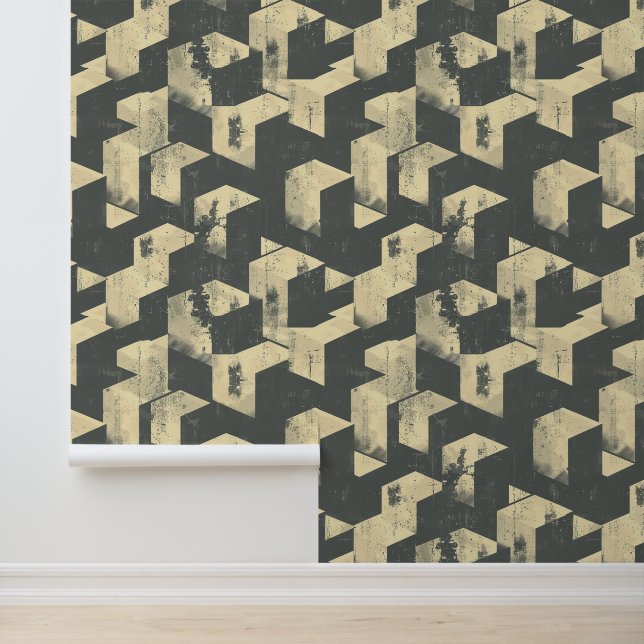 Papier Peint Architectural carré 3D maison illusion moderne (Application)