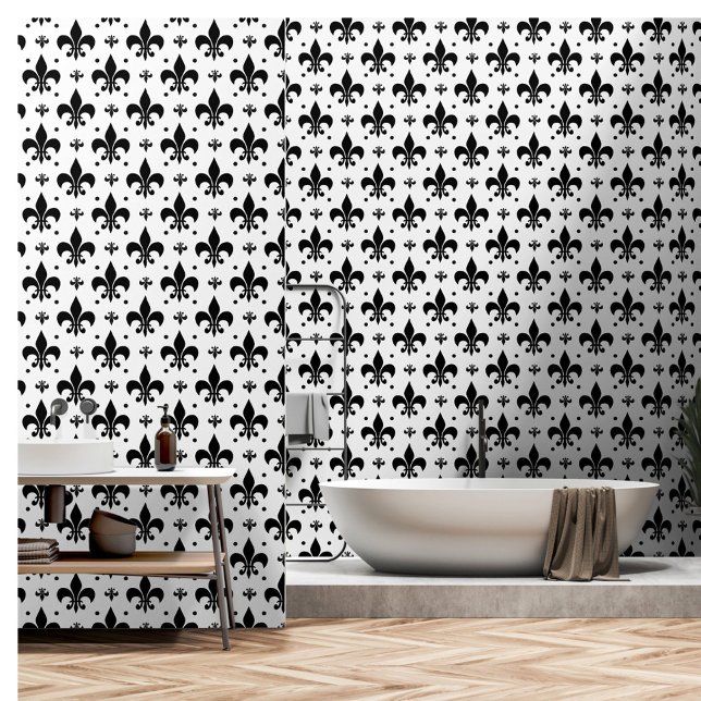 Papier Peint Arrière - plan blanc Fleur-de-lis Motif design (Créateur téléchargé)