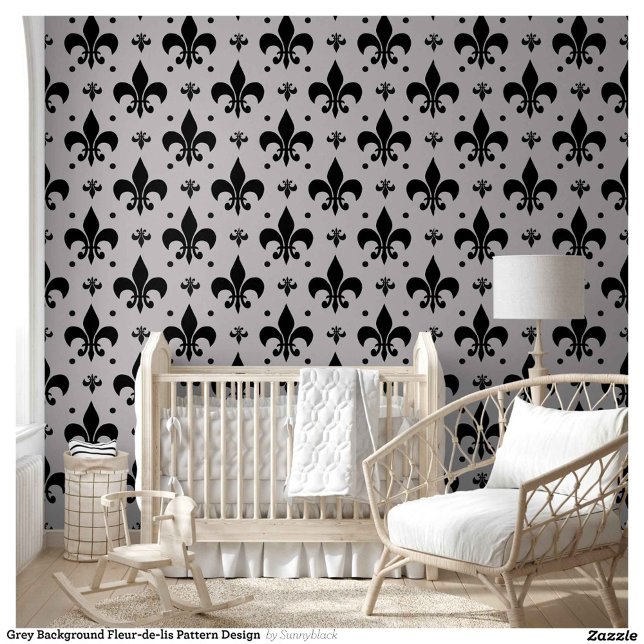 Papier Peint Arrière - plan gris Fleur-de-lis Motif Design (Créateur téléchargé)